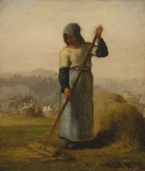 Nő gereblyével, valószínűleg 1856-57.