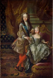XV. Lajos király (1710-1774) és menyasszonya, Spanyolországi Mária Anna Viktória (1718-1781), V. Fülöp spanyol király leányának portréja. Jean François de Troy (1679-1752) festménye, 1724 körül, Firenze, Palazzo Pitti
