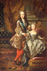 XV. Lajos francia király (Versailles 1710-1774) portréja Mariana Viktória spanyol infánsnővel (Madrid)