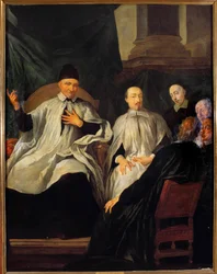 Saint Vincent de Paul (1581-1660) az Egyházi Gyűlés elnöke Jean Francois de Troy (1679-1752) festménye 17. századi Párizs, Saint Sulpice templom