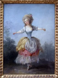 Táncosnő XVI. Lajosban. Jean Frederic Schall (1752-1825) festménye, olaj, vászon, 18. század vége. Nantes-i Szépművészeti Múzeum.