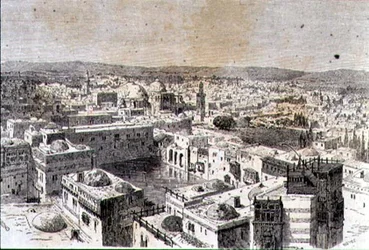 Jeruzsálem az 1860-as években (metszet)