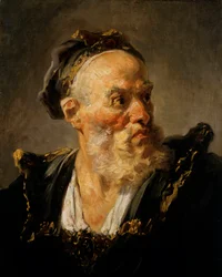 Jean Honore Fragonard (1732-1806) Old Man Painting vezetője, 18. századi Párizs, Musee Jacquemart Andre