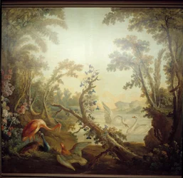 Marteau társalgó felirat: hattyú táj. Jean Baptiste Huet (1745-1811) és Jean Honore Fragonard (1732-1806)