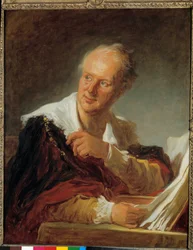 Denis Diderot (1713-1784) portréja Jean Honore Fragonard (1732-1806) írói festménye 18. század V. 0,81 x 0,65 m