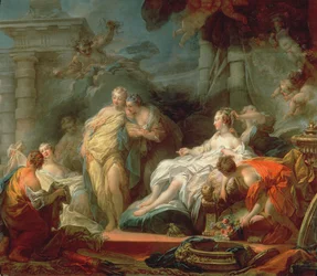 Psziché megmutatja nővéreinek Ámortól kapott ajándékait, 1753