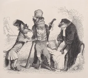 A Farkas a Róka ellen könyörög, a Majom előtt, kb. 1838.