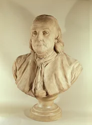 Benjamin Franklin mellszobra (terrakotta)