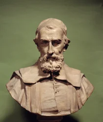 Nicolas Claude Fabri de Peiresc (1581-1637), humanista, Jean Jacques Caffieri (1725-1792) Galileai szobrászat csillagászának portréja, Párizs, Mazarin bibliotéka