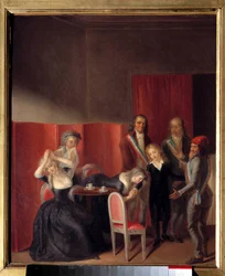 XVII. Lajost 1793. július 3-án választották el édesanyjától, Marie Antoinette-től a templomi börtönben. Jean Jacques Hauer (1751-1829) festménye