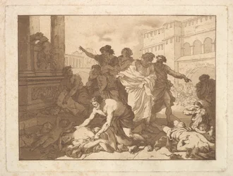 La Peste chez les Philistines Plague among the Philisztines, egy albumban, amely R..., 1782-1821.