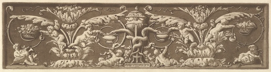 Díszfríz puttival és összefonódó kígyókkal, Recueil de Différentes Compositi..., 1784-ből.