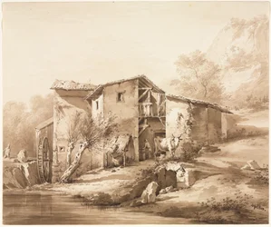 Táj vízimalommal, c, 1790.