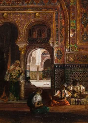 Háremjelenet, öt nő, 1880 körül (Olaj, vászon)
