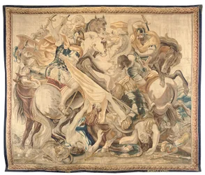 Brüsszeli kárpit egy hatos készletből, 1650 körül (gyapjú és selyem)