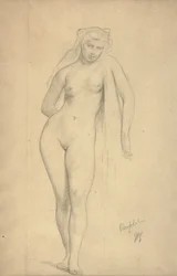 Omphale, 1887 körül (grafit papíron)