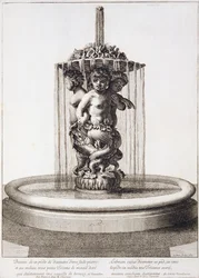 Szökőkút három tritonnal Versailles-ban, Pierre le Gros után, 1673