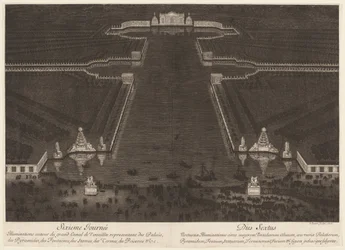 Díszkivilágítás a versailles-i Nagy-csatorna körül