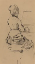 Fiatal nő zongoránál ül [verso], c. 1890.