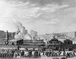 Francia forradalom: Önkéntesek a párizsi Pont Neuf-nál, július 22