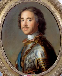 I. Nagy Péter (1672-1725) orosz cár portréja”” Jean Marc (Jean-Marc) Nattier (1685-1766) festménye 18. század V. 0,63 x 0,52 m - I. Nagy Péter portréja ( 1672-1725), Oroszország cárja. Jean Marc (Jean-Marc) Nattier (1685-176) festménye