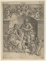Szent János által imádott Szűz kisded Jézussal, 1543.