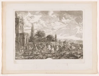 Induló vadásztársaság egy házért Partie de Chasse pour le Vol Nyomatok Philips Wouwerman festményei után (sorozat címe) Ph.pe Wouwermans Hollandois életművei (sorozat címe)