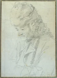 Voltaire (1694-1778) idős korban, 1769 (kréta papíron)