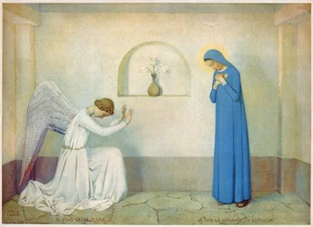 Angyali üdvözlet a Szűzanyának. (metszet, 1920 körül)