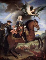 V. Fülöp 1683-1746 spanyol király lovas portréja, 1723.