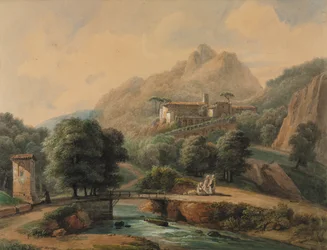 Olasz táj: Az apátság és a vallásos, 1800-as évek vége-1900-as évek.