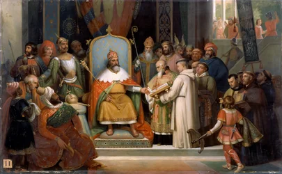 Nagy Károly fogadja Alcuinust, 780