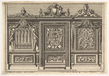Tervezés egy kórus képernyőhöz két változattal, innen: Clôtures de chapelles, 17. század.