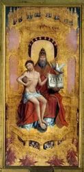 Anchin poliptikus: "" The Trinite""" Központi rész. Jean Bellegambe (1470-1535) festménye fára 162x75 cm