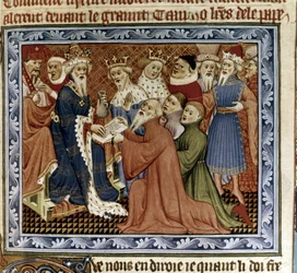 Marco Polo megérkezik Kublai kán udvarába, 1338-1410 körül (miniatűr)