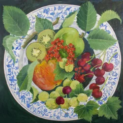 Alma és szőlő, 2018 (akril, vászon)
