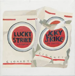 Fehér Lucky Strike cigarettacsomagok (akril)