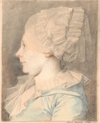 Anne Cathrine Maaløe (született Basse) portréja. Profil balra