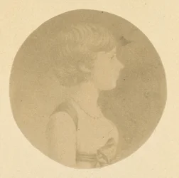 Egy profilos lány mezzotint portréja, a St. Memin portrégyűjteményből, 1862.