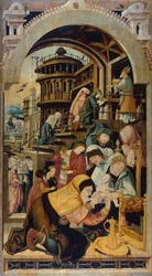 Jézus körülmetélése, Jorg Ratgeb (kb. 1480-1526) festménye, olaj, tábla