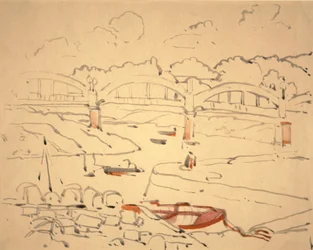 Illusztráció a "The Book of Bridges"-hez, 1911 körül (akvarell és tus papíron)