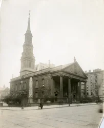 Szent Pál kápolna, Broadway, New York, USA, 1905-40 körül (zselatin ezüst fotó)