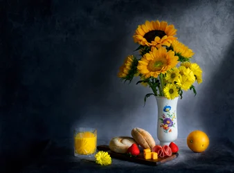 Napraforgós reggeli csendélet