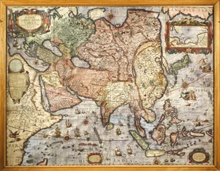 Térképészet, Ázsia térképe. Joan Blaeu (1596-1673) atlaszából, 1686-ban nyomtatva