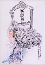 A székem portréja, 2000, ceruza