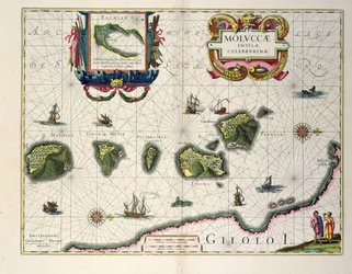 A Halmahera melletti Molucca-szigeteket ábrázoló térkép, 1640