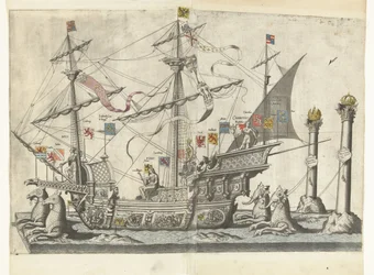 Het schip Victoria, nr. 5 Begrafenisoptocht van Keizer Karel V, 1558 (sorozat címe) A csodálatos és fényűző temetkezési pumpa, amelyet a nagyon nagy és nagyon győztes Ötödik Károly császár Obseques és temetésén adnak elő, amelyet Brüsszel városában ünnepel