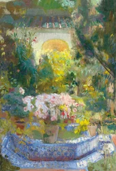A Sorolla-ház udvara - Sorolla y Bastida, Joaquin (1863-1923) - 1917 - Olaj, vászon - 95,9x64,8 - Museo Carmen Thyssen, Malaga