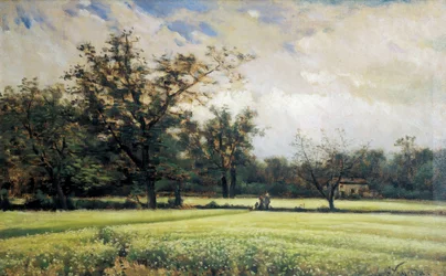 Hajdina virágzik. Joaquim Vayreda i Vila (1843-1894) festménye. Olaj, vászon, 19. század második fele, spanyol művészet. Montserrat Múzeum (Spanyolország).