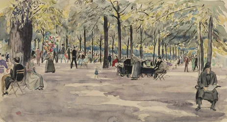 The Tuileries Gardens, Párizs, 1925 körül (tinta és WC papíron)